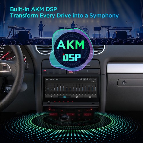 8.8" Android 14 Stereo Radio GPS 4+64GB CarPlay DSP 4G For Audi A4 S4 RS4 B6 B7 - Picture 17 of 23