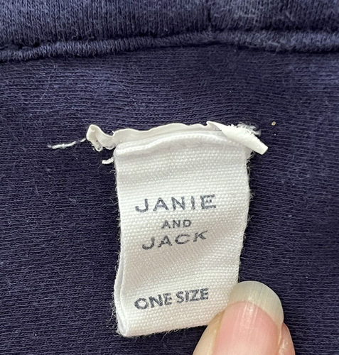 Janie and Jack Layette Navy Blue Bear Head Pine Tree Cotton Babydecke 2019 - Bild 4 von 5