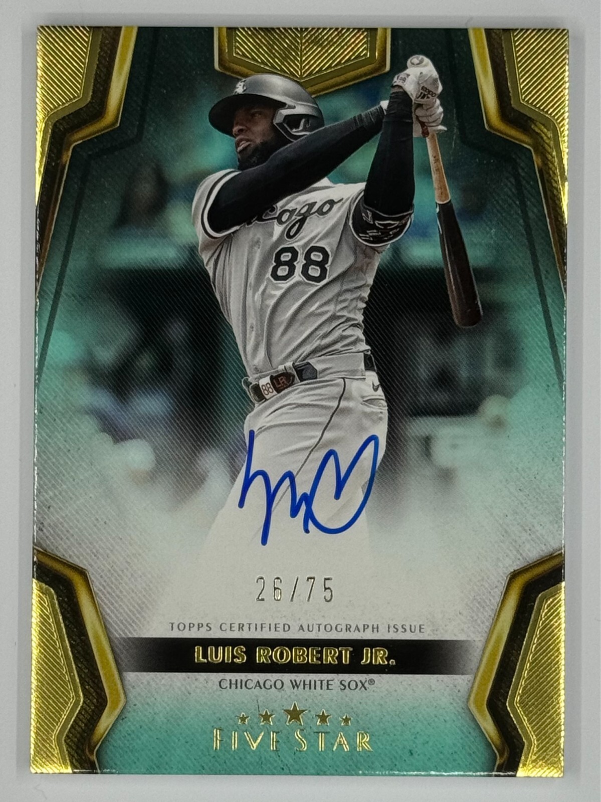 2024 Topps Five Star /75 AQUA AUTO LUIS ROBERT JR CHICAGO WHITE SOX JF1
