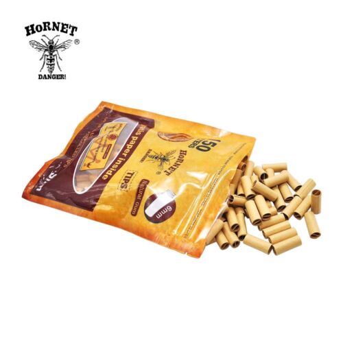 HORNET Natural Unrefined PreRolled Cigarette Filter Tips 6MM 300 Filters 2 Packs - Picture 2 of 8