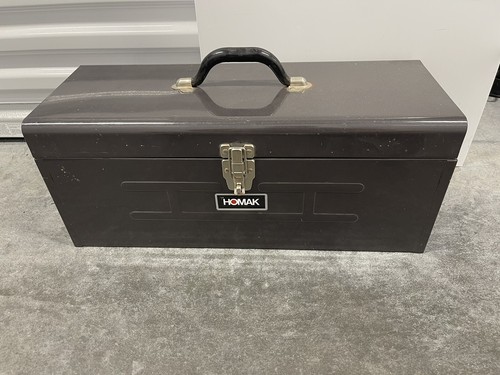 Homak Cassetta degli attrezzi/cassetta degli attrezzi in metallo grigio 22′′L X 9”W X 9”H con vassoio rosso