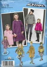 Girl's Long  Short Winter Coat Jacket Hat Sewing Pattern UNCUT 7-14 Tween Teen