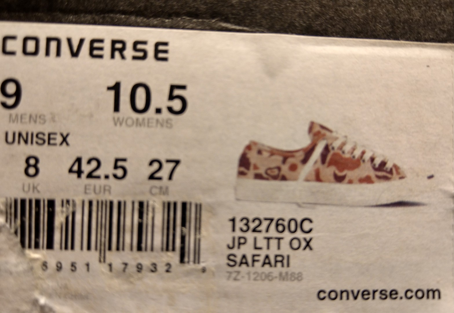 Converse JP Jack Purcell LTT Ox Low Top Safari Camo Uomo Size 9 132760c New