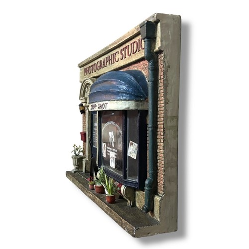 Vintage Diorama Photography Studio Storefront Facade 3D Replica Garmin Style Art - Picture 13 of 17