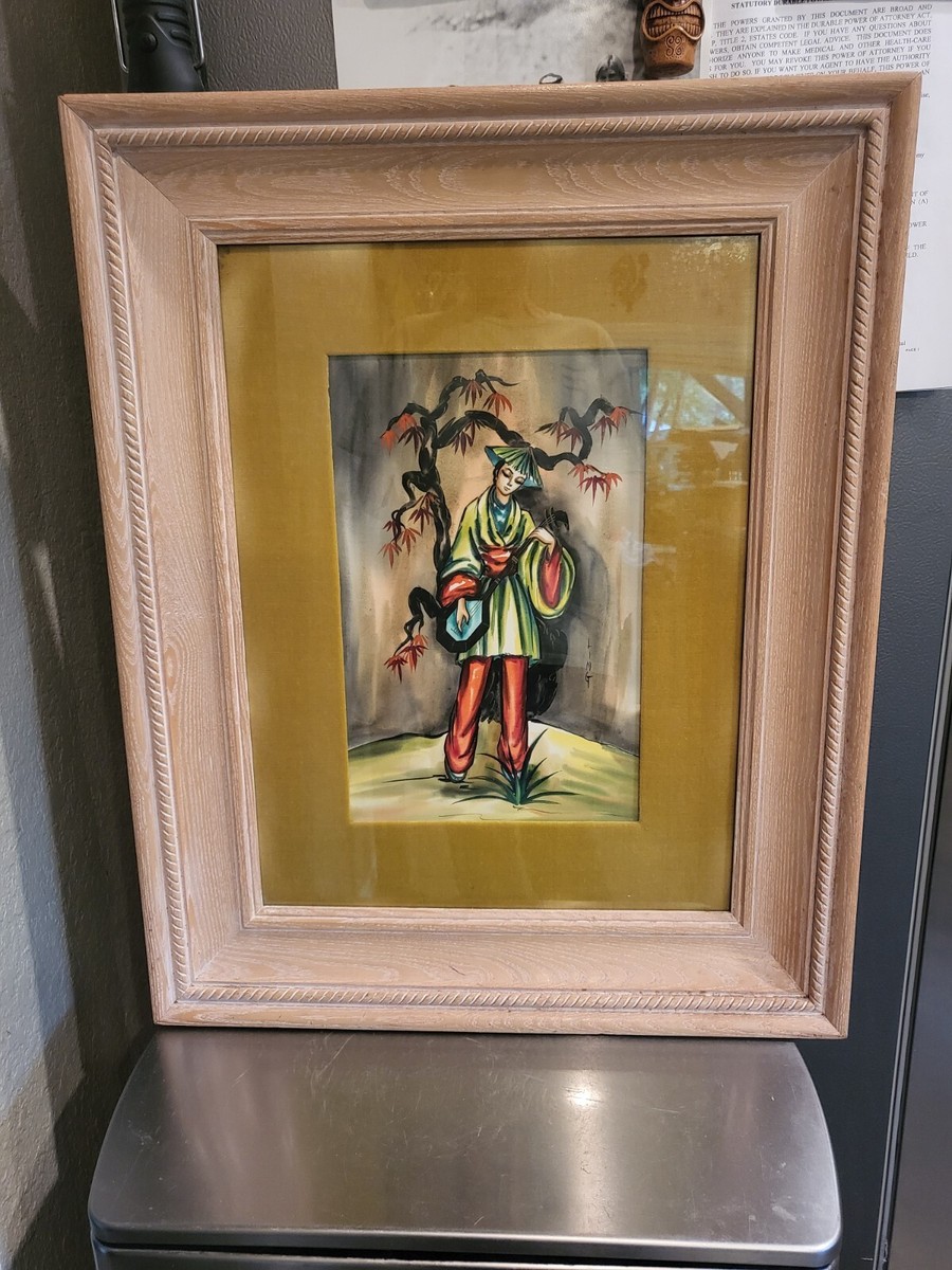 葉　祥明 (Painting) 20/300 Vtg MID CENTURY CHINESE LADY Enchanted Tree Eastern Art PRODUCTS