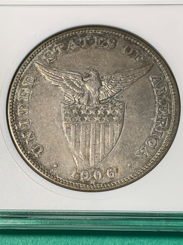 US PHILIPPINES 1906-S ONE PESO KEY DATE ANACS AU DETAILS - Picture 4 of 6