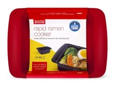 Rapid Brands Ramen Cooker Microwave in 3 Minutes BPA Free Dishwasher Safe RED