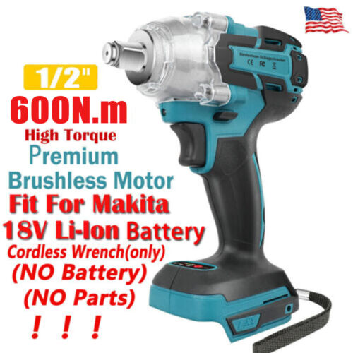 Cordless Impact Wrench Set 1/2" Drive Brushless 2x5.5Ah Battery for Makita 18V - Bild 13 von 37