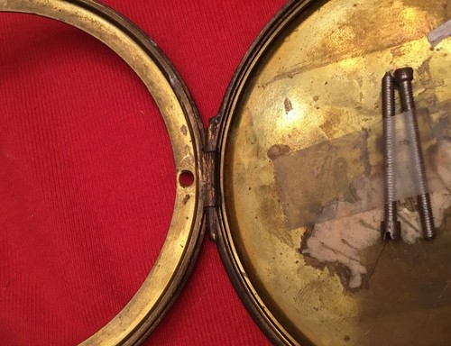 Vintage Uhr Klapp Hecktür mit Lünette in Messing Ref.A4 - Bild 5 von 6