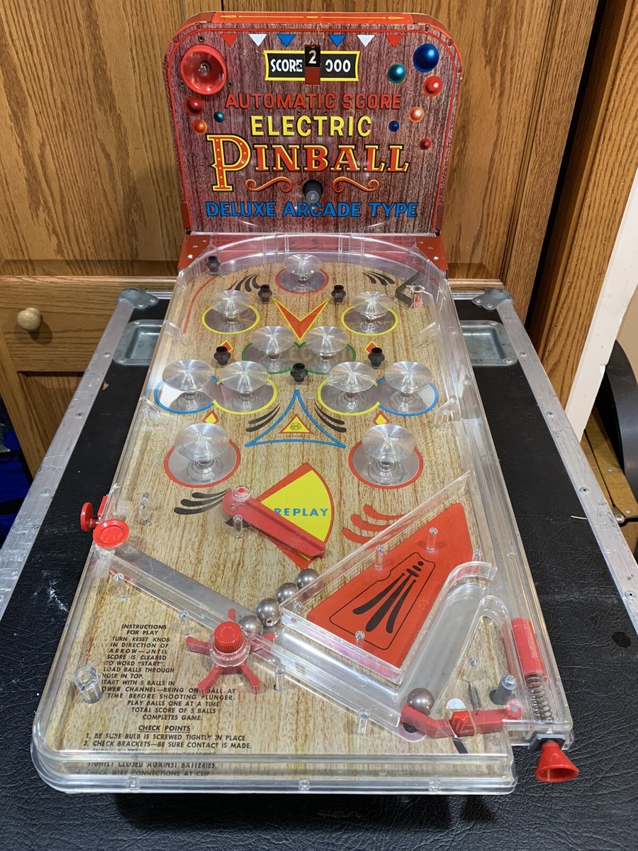 Vintage Marx Toys Electric Pinball Deluxe Arcade Type