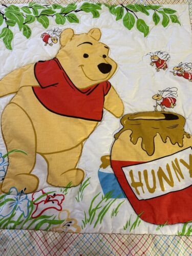 vintage Winnie the Pooh Hunny Pot Comforter Quilt Disney USA - Picture 1 of 5