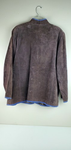 Linea by Louis Dell'Olio Plus Size 1X 100% Leather Suede Finish Jacket Brown - Bild 11 von 11