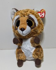 Ty Beanie Boos With Tag RUSTY The Racoon 6" Glitter Eyes New B13