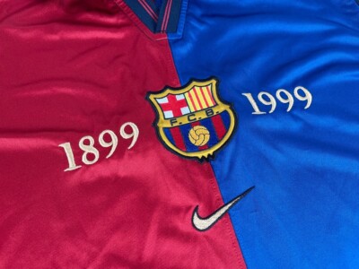 Barcelona FC Centenary 1999 Nike Football Shirt L Remake