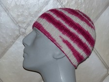 New Winter Chunky Knit Ski Beanie Hat Wool Very Colorful Pink White New