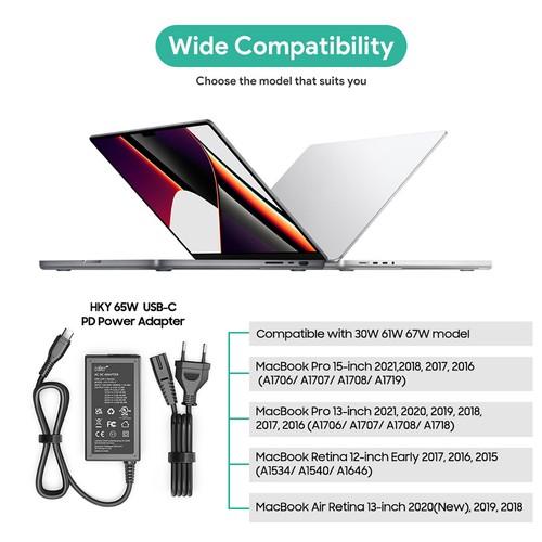 Chargeur USB C 65W 60W pour NOCO Boost X GBX45 GBX55 GBX75 GBX155 GBC011, Type-C - Photo 2/7