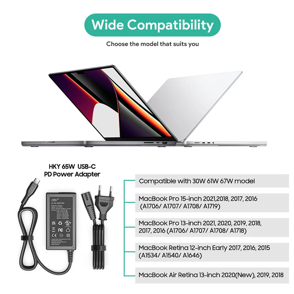 65W 60W USB C Ladegerät für NOCO Boost X GBX45 GBX55 GBX75 GBX155 Jump Starter - Bild 2 von 4