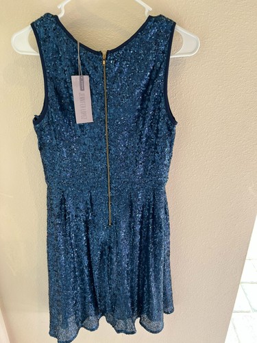 JENNIFER LOPEA-GRÖSSE MITTELBLAU PAILLETTEN FORMELL/COCTAIL KLEID FÜR DAMEN - Bild 2 von 2