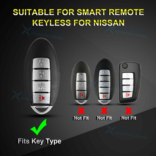 4 botones llave remota carcasa de poliuretano termoplástico y cuero soporte de protección completa azul para Nissan - Imagen 2 de 7