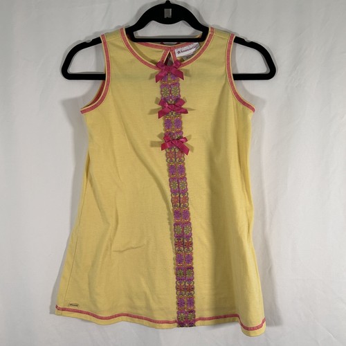 American Girl Dress Women's Medium Yellow Sleevelss Bows Round Neck Pullover - Picture 1 of 10