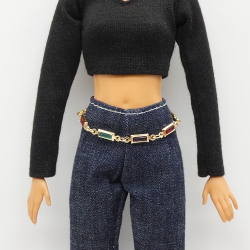 Integrity Toys Poupée Barbie Taille Ceinture Chaîne Dorée Multicolore Rectangle Perles Verre - Photo 14/19