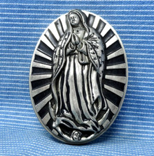 Virgin Mary Blessed Mother Belt Buckle Our Lady of Guadalupe Silver Star .CPA520