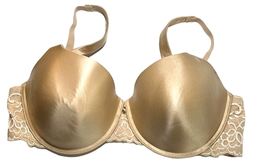 Maidenform BH Damen 40D beige Bügel Push Up gepolstert Spitze verstellbare Träger