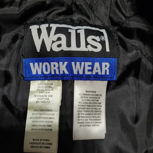Walls Work Wear Vest Zip Up Quilted Lined Canvas Sleeveless Jacket Size Large - Picture 4 of 6