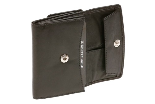 Opabörse mit großer Kleingeldschütte LEAS in Echt-Leder, schwarz - Bild 1 von 5