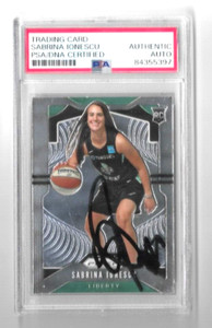 Sabrina Ionescu Signed 2020 WNBA Prizm Rookie Card #89 Liberty Oregon PSA Slab