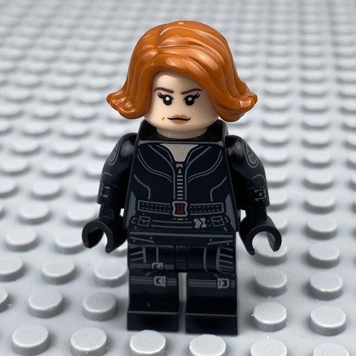 LEGO Black Widow Minifigure Black Jumpsuit Printed Arms Marvel Avengers sh0922