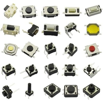 DaFuRui 250pcs 25 Values Tactile Push Button Switch SMD Micro Momentary Tact 