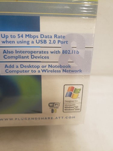 AT&T Plug and Share Wireless USB Adapter 6602G New Sealed - Picture 2 of 3