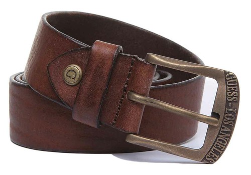 Cinturón De Cuero Craquelado Premium Guess En Marrón - Imagen 5 de 6