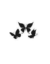 3 Butterflies decal sticker vinyl car laptop cup wall FREE SHIPPING