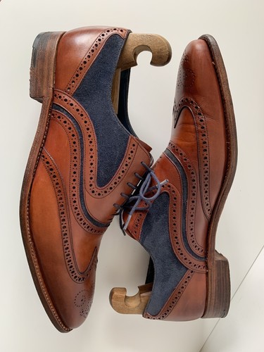 Barker Creative Brogue, Mcclean Rosewood Calf, Navy Suede Oxford UK11 F US12 - Bild 5 von 9