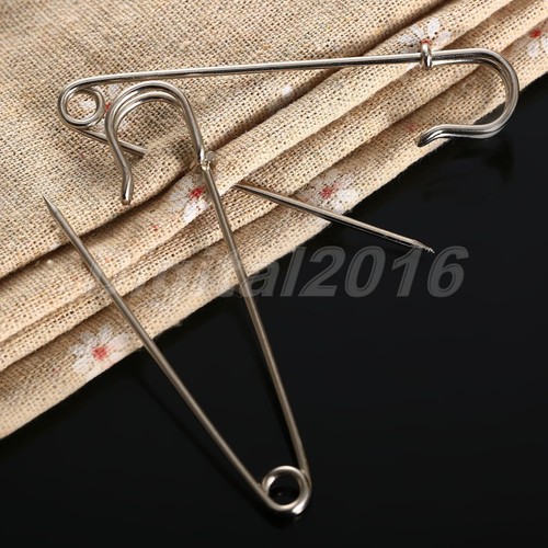 10pcs Large Metal Safety Pins Sewing Kilt Scarf Brooch Sewing Dressmaking Craft - Picture 4 of 10