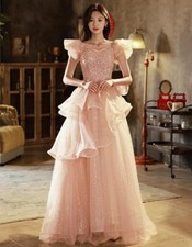 Women's Evening Wedding Dress High Waist Preside Engagement Dress Party Fashion
