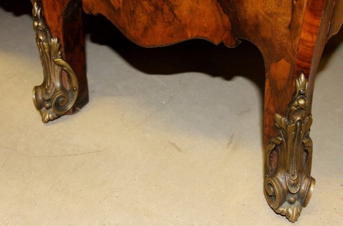 Antique Country French Bombay Burl Walnut 8 Piece Queen Bedroom Set C1880 - Picture 10 of 11