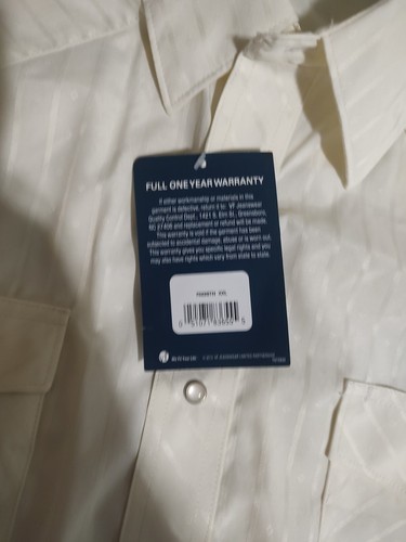 Camisa a Presión Wrangler 2XL Para Hombre Manga Larga Perla Occidental - Crema XXL - Imagen 5 de 6