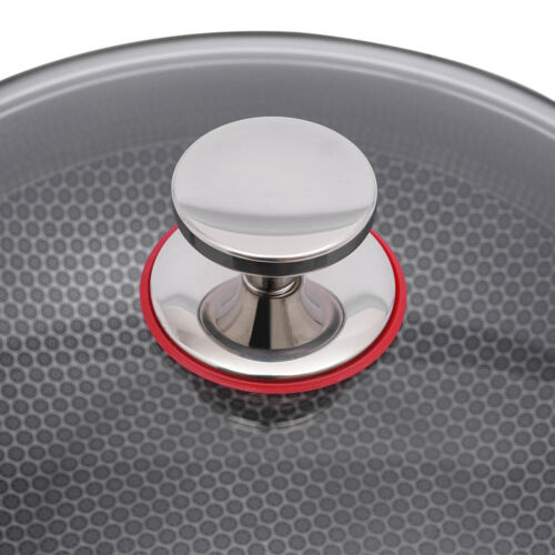 Padella antiaderente in acciaio inox 32 cm/12,59 pollici con manico porta coperchio per tutti i piani cottura - Foto 15 di 23