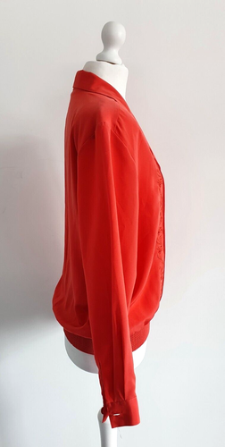 Jacques Vert, Blouse, Top, Shirt, Size 10, Vintage, Coral, Orange, Retro, 80's - Picture 5 of 12