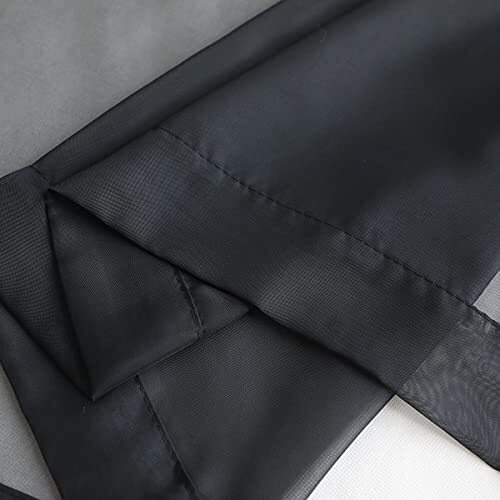Window Sheer Curtains 72 Inches Long 2 52 in x 72 in (W x L) | (2 Piece) Black - Bild 4 von 5