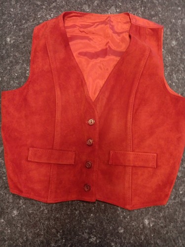Vintage Red Suede Western Style Vest Sz M - Picture 1 of 2