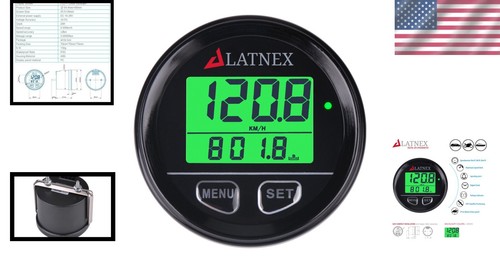 Compact Universal Digital GPS Speedometer with Clock & Voltage Detection - Black - Picture 2 of 6