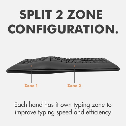 Rechargeable X9 Wireless Ergonomic Keyboard with Split Design & Wrist Support - Picture 6 of 11