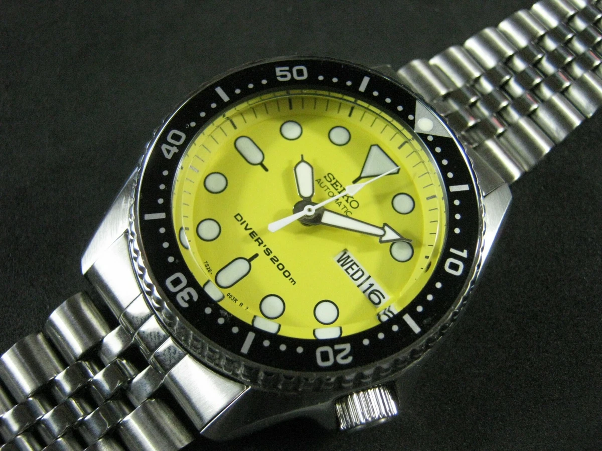 Classic SEIKO SKX013 Cool Yellow Dial NH36 Movement Water Proof Junior /Mid Size