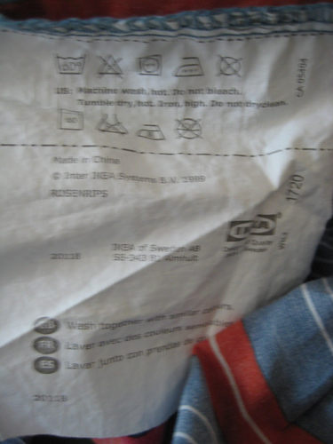 Ikea Rosenrips Floral & Striped Reversible Duvet Cover FULL/QUEEN - Picture 7 of 7