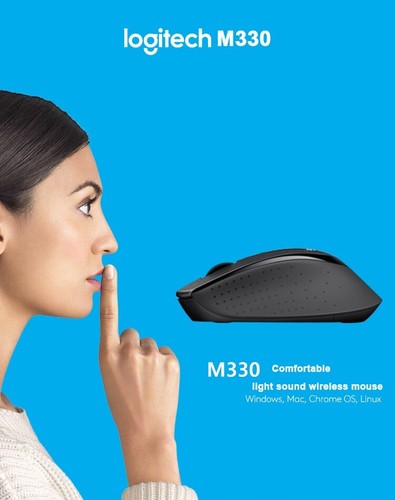 Logitech - M330 SILENT PLUS Wireless Optical Mouse with USB Nano Receiver - B... - Afbeelding 2 van 6