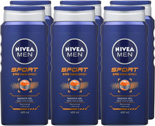 NIVEA MEN Sport Shower Gel (6 X 400Ml) Refreshing Body Wash with Lime Scent A... 5.87 per litre